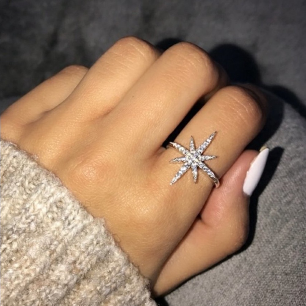 *NEWđź’Ť18K White Gold Diamond Shooting Star Ring - Picture 3 of 6
